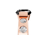 Rose gold Fancy Black Asscher Cut Brilliant Channel-Set Diamond Ring with Bezel Prong Setting_5