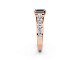 Rose gold Fancy Black Asscher Cut Brilliant Diamond Pavé Band with Six-Prong Setting_2