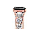 Rose gold Fancy Black Asscher Cut Brilliant Diamond Pavé Band with Six-Prong Setting_5