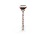 Rose gold Fancy Black Asscher Cut Brilliant Pavé Band Solitaire with Four-Prong Setting_2