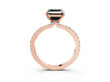 Rose gold Fancy Black Asscher Cut Brilliant Pavé Band Solitaire with Four-Prong Setting_3