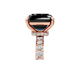 Rose gold Fancy Black Asscher Cut Brilliant Pavé Band Solitaire with Four-Prong Setting_5