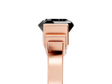Rose gold Fancy Black Asscher Cut Brilliant Solitaire Diamond Ring with Channel Set Band and Bar Prong Setting_5