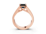 Rose gold Fancy Black Asscher Cut Cut Channel Set Solitaire Ring with Four-Prong Setting_3