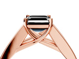 Rose gold Fancy Black Asscher Cut Cut Channel Set Solitaire Ring with Four-Prong Setting_4
