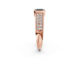 Rose gold Fancy Black Asscher Cut Cut Diamond Channel Set Pave Band with Tension Prong Setting_2