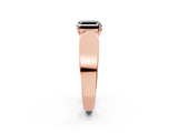 Rose gold Fancy Black Asscher Cut Cut Diamond Channel Set Solitaire Ring with Four-Prong Setting_2