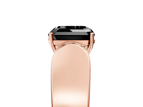 Rose gold Fancy Black Asscher Cut Cut Diamond Channel Set Solitaire Ring with Four-Prong Setting_5