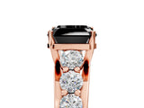 Rose gold Fancy Black Asscher Cut Cut Diamond Engagement Ring with Pavé Band and Four-Prong Setting_5