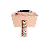 Rose gold Fancy Black Asscher Cut-Cut Diamond Halo Engagement Ring with Pave Band and Prong Setting_5