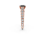 Rose gold Fancy Black Asscher Cut Cut Diamond Pavé Band Solitaire with Four-Prong Setting_2
