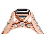 Rose gold Fancy Black Asscher Cut Cut Diamond Pavé Band Solitaire with Four-Prong Setting_4