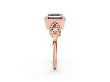 Rose gold Fancy Black Asscher Cut Cut Halo Diamond Infinity Band with Four-Prong Setting_2