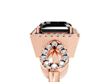 Rose gold Fancy Black Asscher Cut Cut Halo Diamond Infinity Band with Four-Prong Setting_5