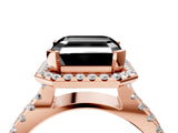 Rose gold Fancy Black Asscher Cut Cut Halo Split Shank Pave Set Ring_4