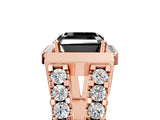 Rose gold Fancy Black Asscher Cut Cut Halo Split Shank Prong Set Ring_5