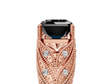 Rose gold Fancy Black Asscher Cut Cut Milgrain Pave Diamond Engagement Ring with Four-Prong Setting_20