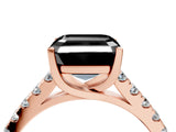 Rose gold Fancy Black Asscher Cut Cut Pavé Band Solitaire Ring with Four-Prong Setting_4