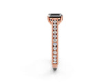 Rose gold Fancy Black Asscher Cut Cut Pave Band Milgrain Solitaire Ring_2