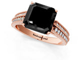 Rose gold Fancy Black Asscher Cut Cut Pave Split Shank Engagement Ring with Four-Prong Setting_1