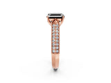 Rose gold Fancy Black Asscher Cut Cut Pave Split Shank Engagement Ring with Four-Prong Setting_2