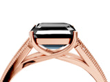 Rose gold Fancy Black Asscher Cut Cut Pave Split Shank Engagement Ring with Four-Prong Setting_4