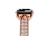 Rose gold Fancy Black Asscher Cut Cut Pave Split Shank Engagement Ring with Four-Prong Setting_5