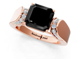 Rose gold Fancy Black Asscher Cut Diamond Channel Set Solitaire Ring with Four-Prong Setting_13