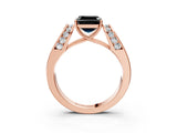 Rose gold Fancy Black Asscher Cut Diamond Channel Set Solitaire Ring with Four-Prong Setting_15