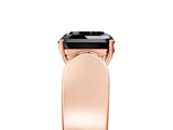Rose gold Fancy Black Asscher Cut Diamond Channel Set Solitaire Ring with Four-Prong Setting_17