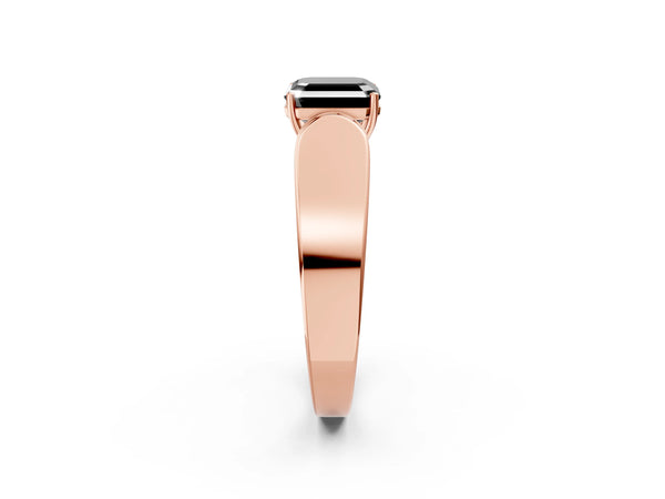 Rose Gold Asscher Cut Channel Set Engagement Ring Setting for Black Center with Wide Band