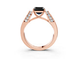 Rose gold Fancy Black Asscher Cut Diamond Channel Set Solitaire Ring with Four-Prong Setting_27