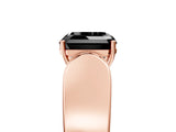 Rose gold Fancy Black Asscher Cut Diamond Channel Set Solitaire Ring with Four-Prong Setting_29
