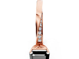 Rose gold Fancy Black Asscher Cut Diamond Engagement Ring with Side Stone Accents and Four-Prong Setting_18