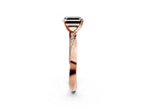 Rose gold Fancy Black Asscher Cut Diamond Engagement Ring with Side Stone Accents and Four-Prong Setting_20