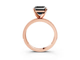 Rose gold Fancy Black Asscher Cut Diamond Milgrain Pavé Engagement Ring with Four-Prong Setting_3