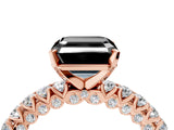 Rose gold Fancy Black Asscher Cut Diamond Pavé Band Solitaire Ring with Four-Prong Setting_4