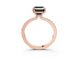 Rose gold Fancy Black Asscher Cut Diamond Ring with Pavé Band and Four-Prong Setting_3