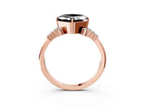 Rose gold Fancy Black Asscher Cut Diamond Ring with Side Stones and Four-Prong Setting_39