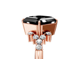 Rose gold Fancy Black Asscher Cut Diamond Ring with Side Stones and Four-Prong Setting_41