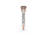 Rose gold Fancy Black Asscher Cut Diamond Side Stone Engagement Ring with Four-Prong Setting_26