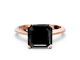 Rose gold Fancy Black Asscher Cut Diamond Solitaire Engagement Ring with Classic Band and Four-Prong Setting_12