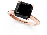 Rose gold Fancy Black Asscher Cut Diamond Solitaire Engagement Ring with Classic Band and Four-Prong Setting_13