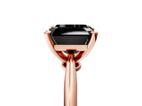 Rose gold Fancy Black Asscher Cut Diamond Solitaire Engagement Ring with Classic Band and Four-Prong Setting_17