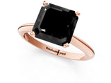 Rose gold Fancy Black Asscher Cut Diamond Solitaire Engagement Ring with Classic Band and Four-Prong Setting_25