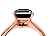 Rose gold Fancy Black Asscher Cut Diamond Solitaire Engagement Ring with Classic Band and Four-Prong Setting_28