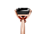Rose gold Fancy Black Asscher Cut Diamond Solitaire Engagement Ring with Classic Band and Four-Prong Setting_29