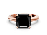 Rose gold Fancy Black Asscher Cut Diamond Solitaire Engagement Ring with Round Band and Four-Prong Setting_84