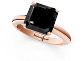 Rose gold Fancy Black Asscher Cut Diamond Solitaire Engagement Ring with Round Band and Four-Prong Setting_85