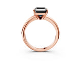 Rose gold Fancy Black Asscher Cut Diamond Solitaire Engagement Ring with Round Band and Four-Prong Setting_87